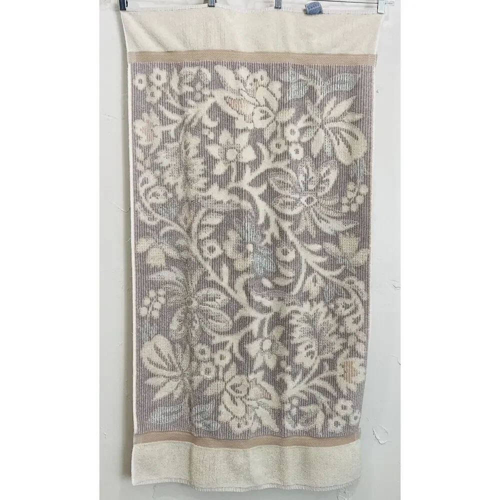 3 Royal Velvet Fieldcrest Towels Floral Flower Pink Blue Cream Bath Body Hand Sp